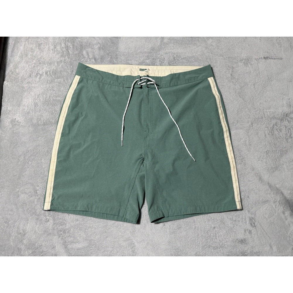 Wellen Mens 38 Green Drawstring Waist Swim Trunks Board Shorts
